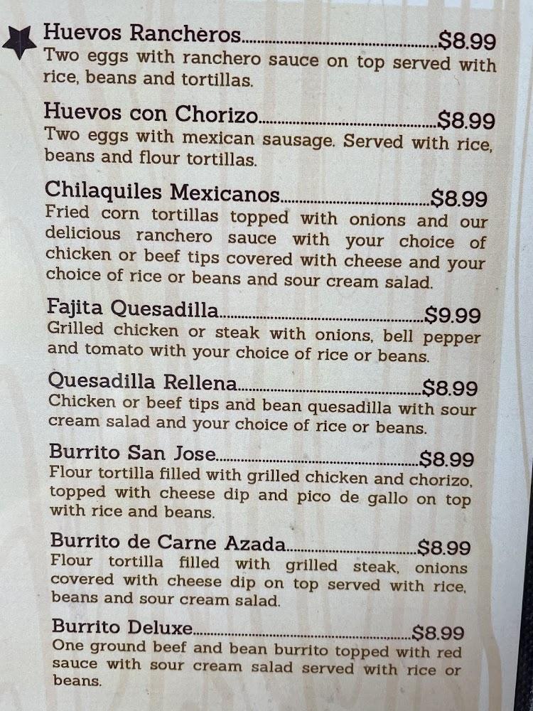 Si Senor! - Menu Scan 1